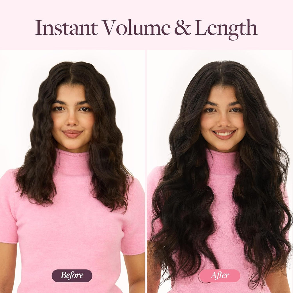Clip in Hair Extensions Real Human Hair, Remy Human Hair Extensions Clip ins for Women, Natural Human Hair, 18inch