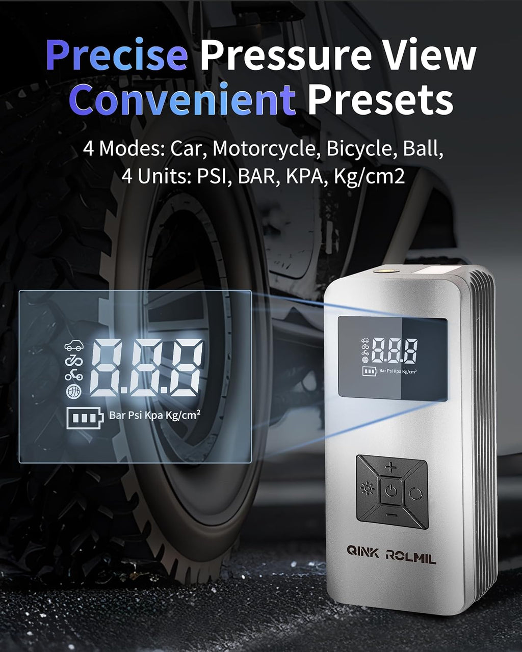 Jump Starter with Air Compressor, 12V 8000A Car Automotive Battery Jump Starter (6.0L Gas and 3.0L Diesel), 150PSI