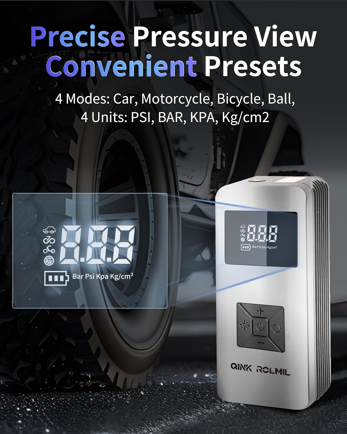 Jump Starter with Air Compressor, 12V 8000A Car Automotive Battery Jump Starter (6.0L Gas and 3.0L Diesel), 150PSI