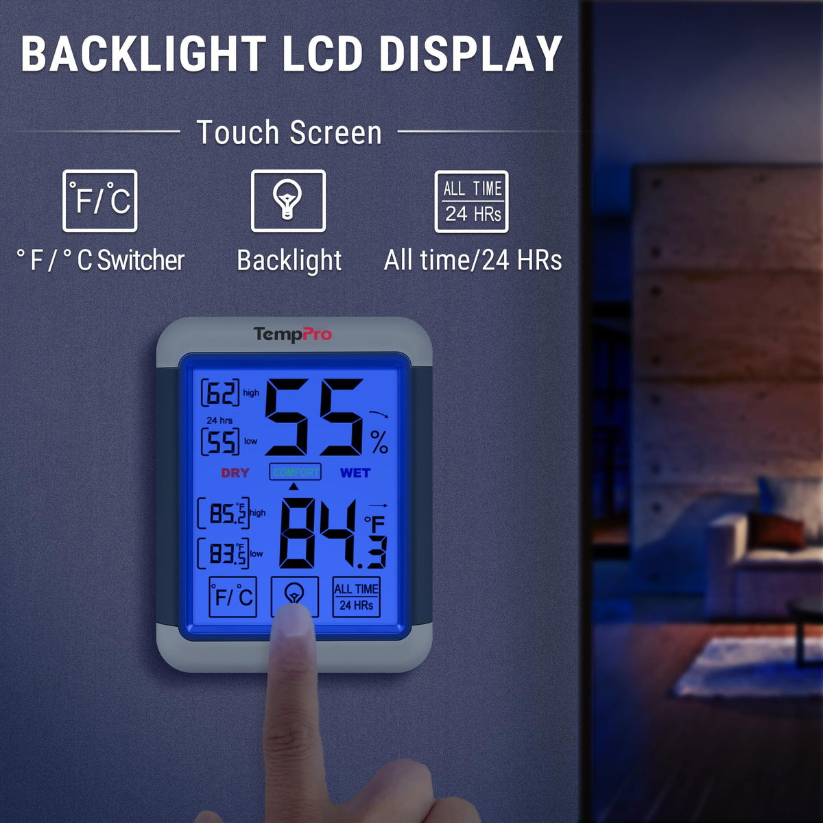 TempPro TempAir 2 Pack Digital Indoor Hygrometer Thermometer