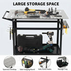 36x24in Welding Table 800LBS Mobile Workbench with 4 Wheels & Fixed Base