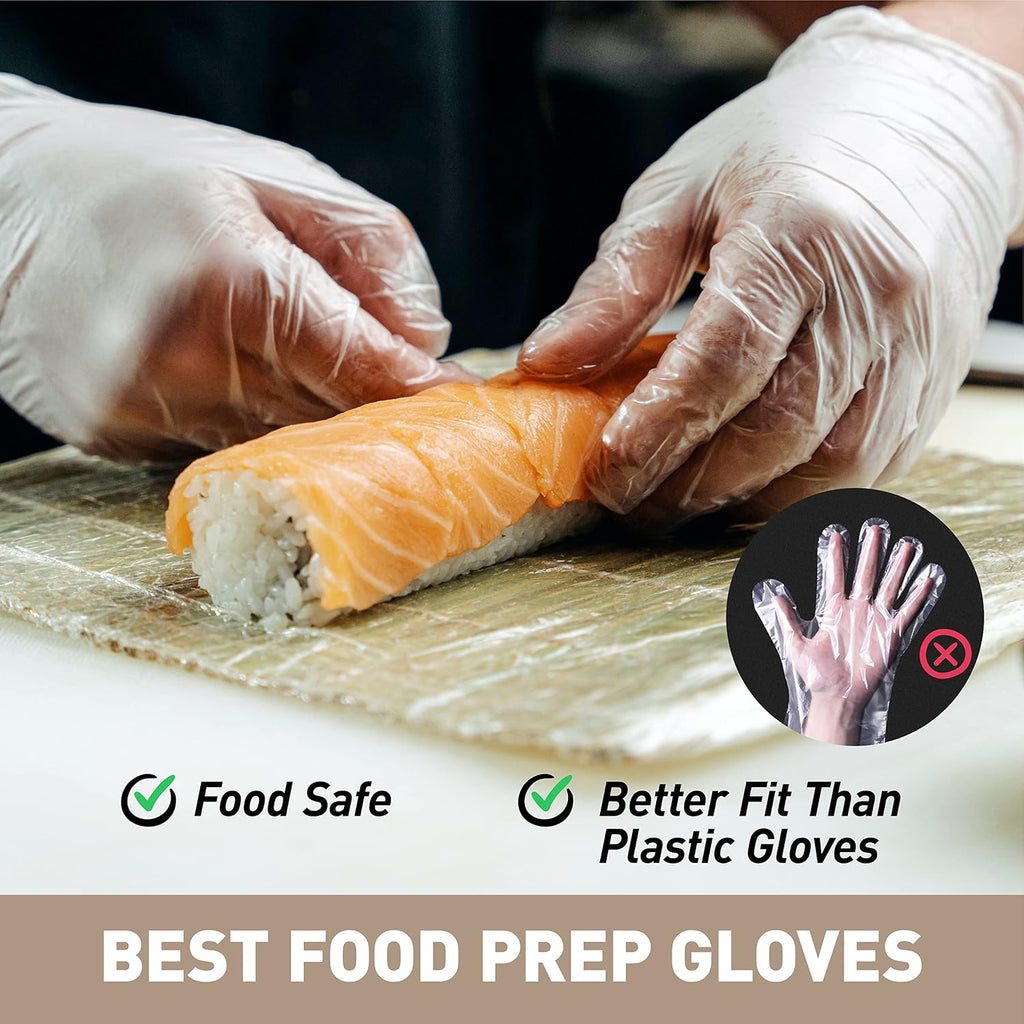 Clear Vinyl Disposable Gloves, Latex-Free, Powder-Free
