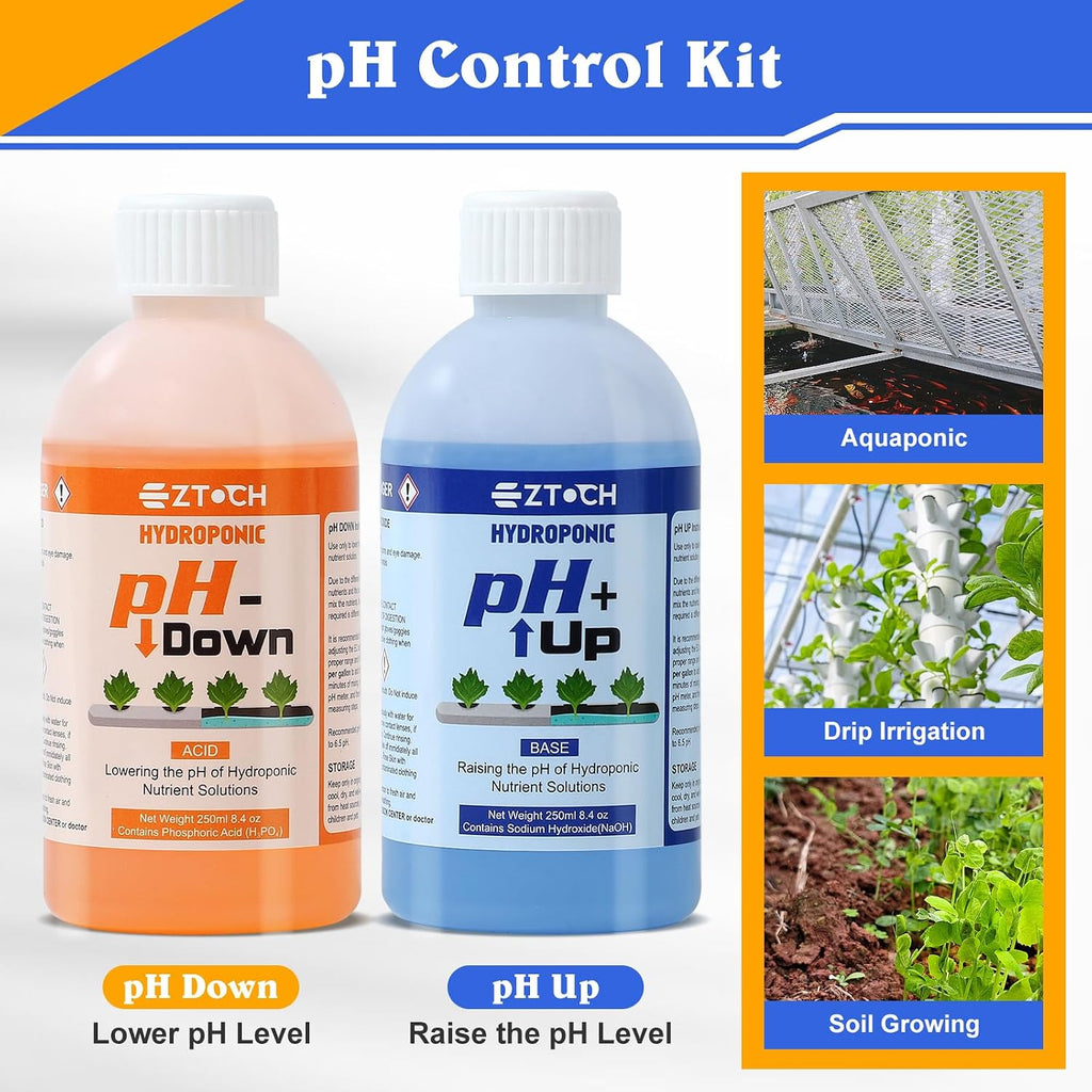 pH UP and Down for Hydroponic Plants, Adjust the pH Balance | Reservoir Water and Nutrient Solutions in Hydroponics