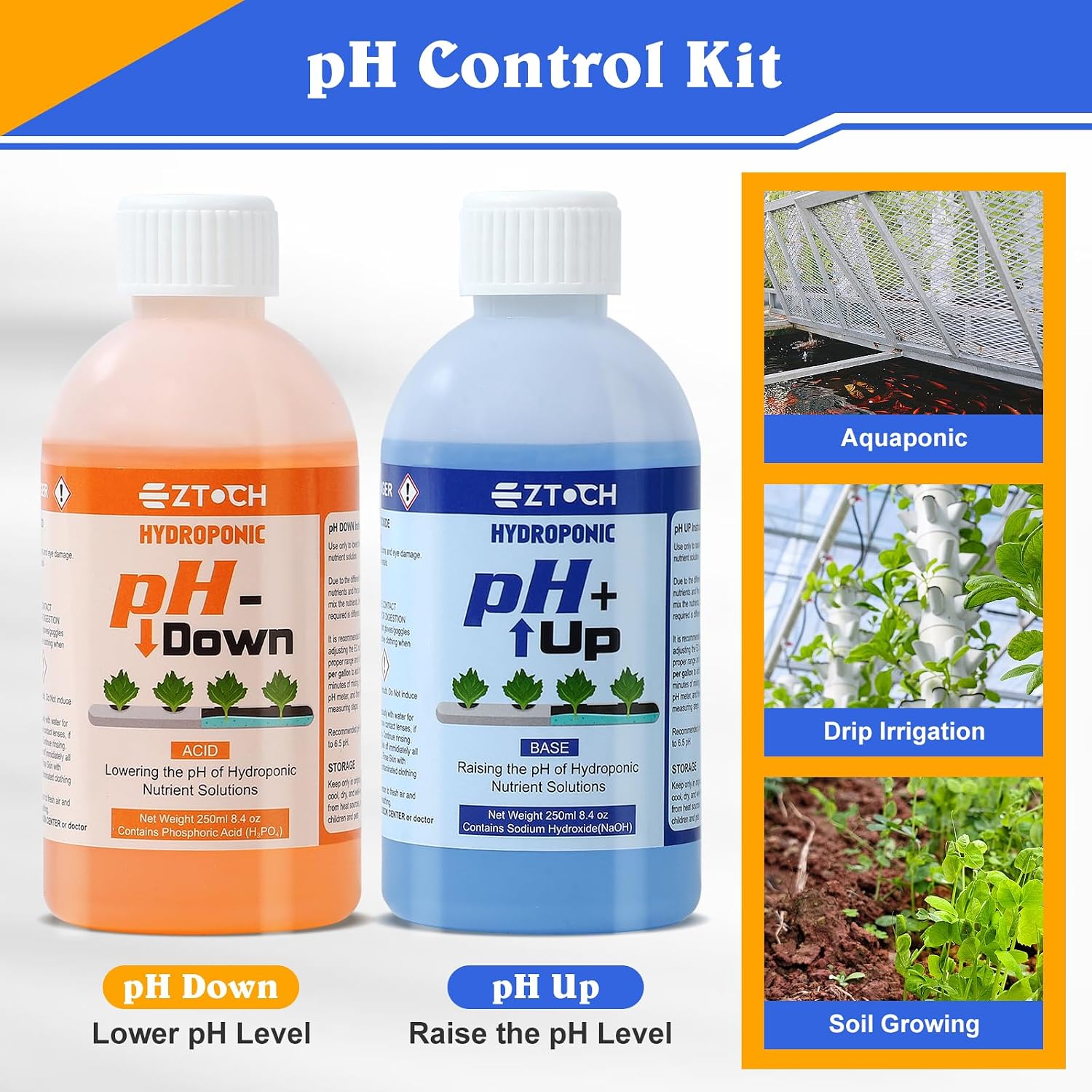 pH UP and Down for Hydroponic Plants, Adjust the pH Balance | Reservoir Water and Nutrient Solutions in Hydroponics