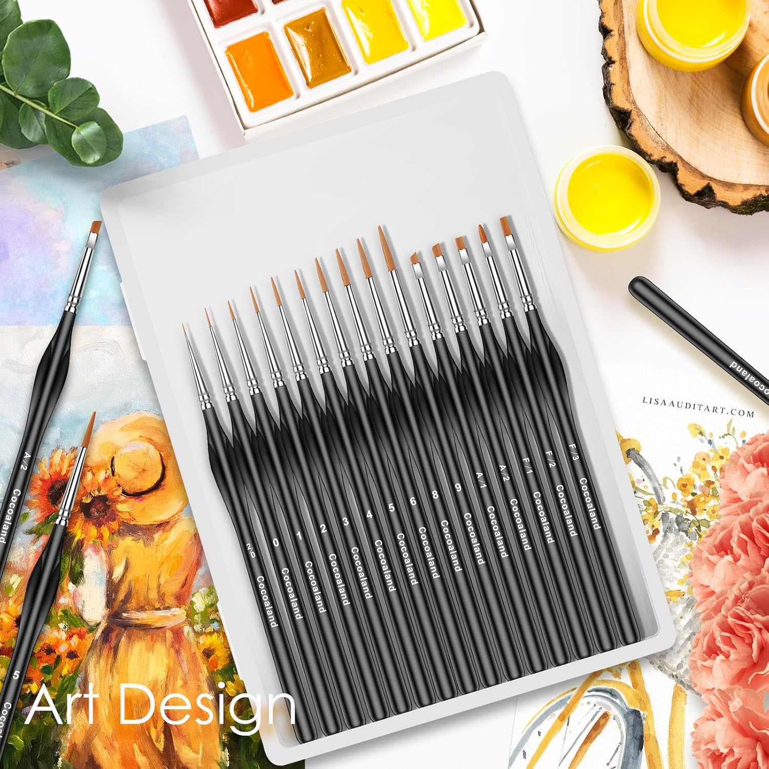 Miniature Paint Brushes,15Pcs Small Fine Tip Paintbrushes, Micro Detail Paint Brush Set, Triangular Grip Handles Art