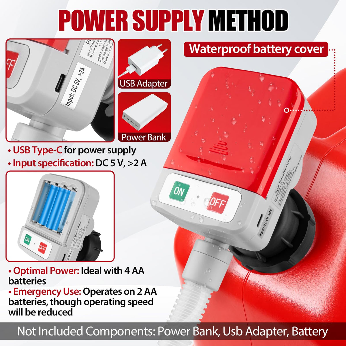 Aikyciu Automatic Fuel Transfer Pump with Auto-Stop Sensor 3.2 GPM
