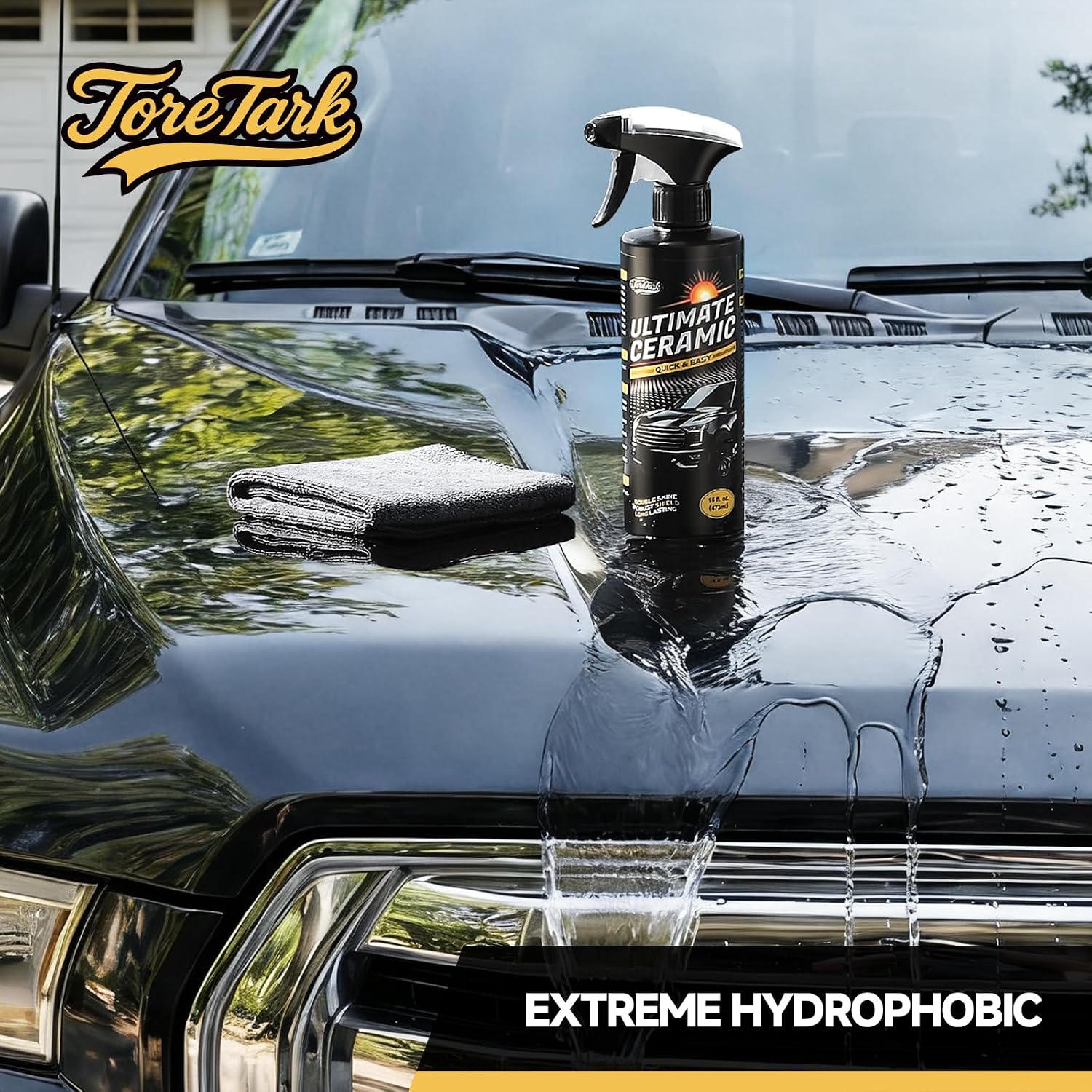 Real Ceramic Coating for Cars Polish (16 Fl Oz), Unmatched Shine Car Wax Coating Spray, No Pungent Smell, Quick