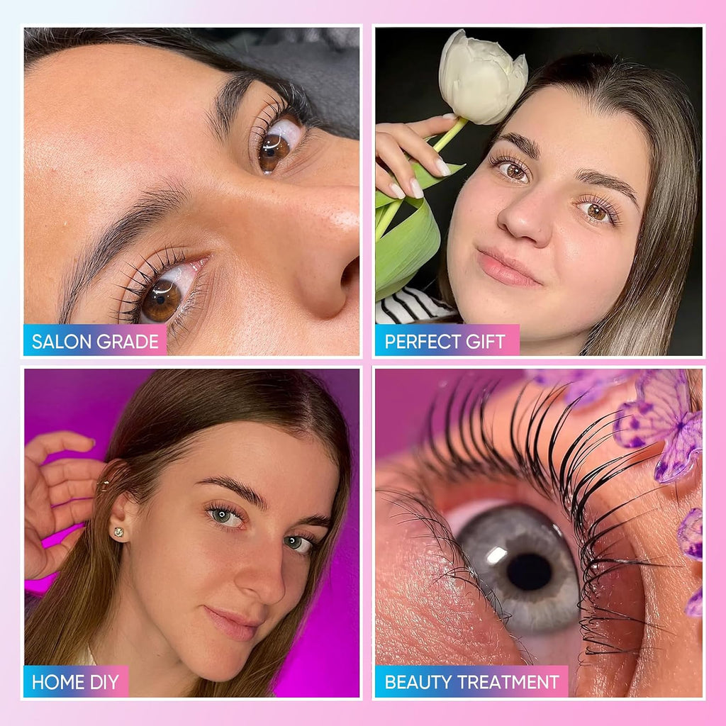 Lash Lift and Black Color Kit, Brow Lamination Kit with Color | Lash & Brow Perm/Coloring Kit with Lash Lift Glue