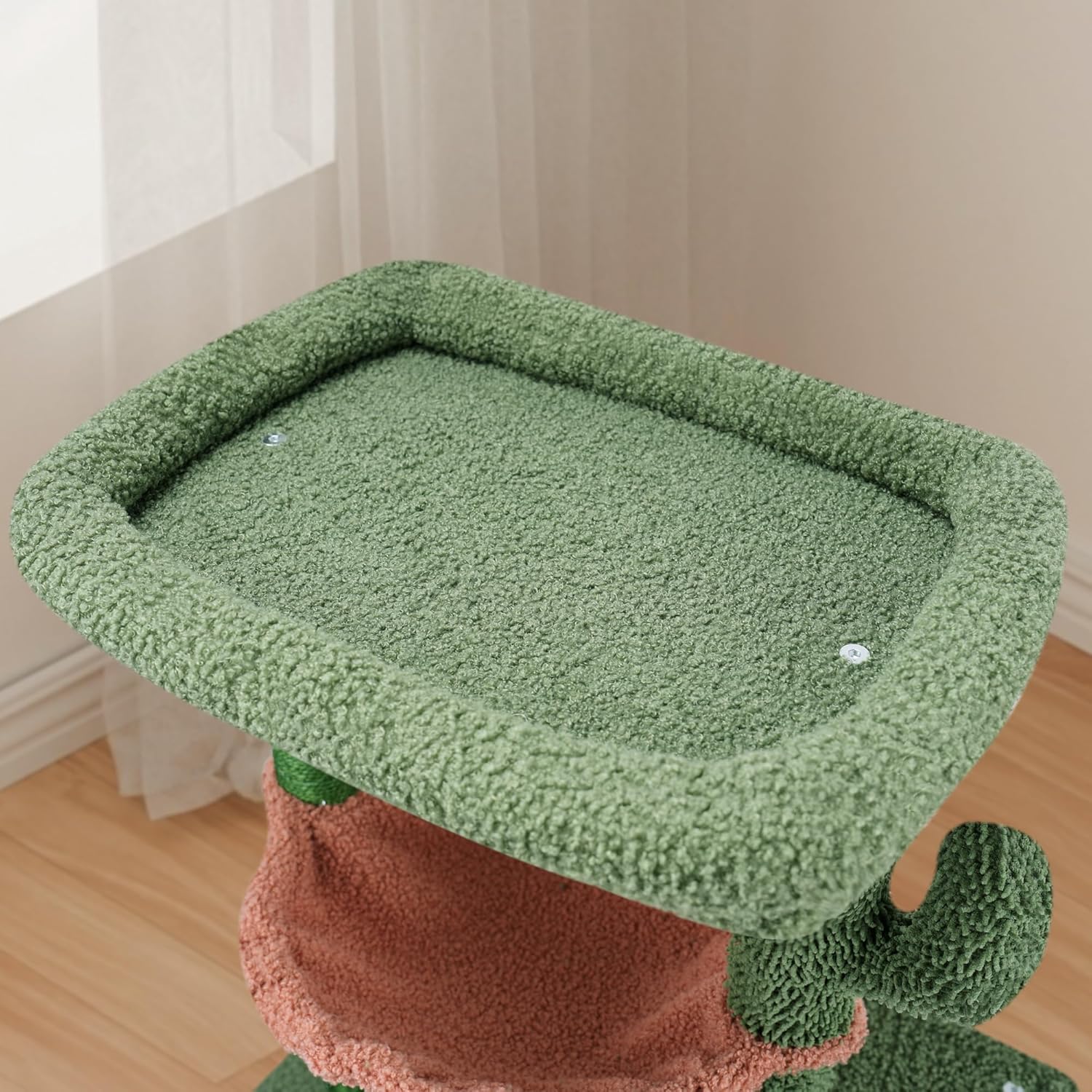 37.4" Cactus Cat Tree Tower with Twin Cat Condos for Indoor Cats, All-in-One Activity Center with Cat Scratching Post