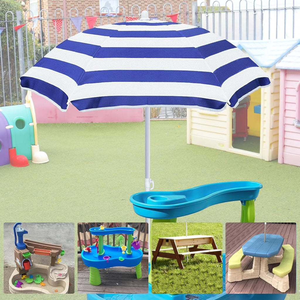 Beach Umbrella for Kids Water Table & Picnic Table Shade, Heavy-Duty Children's Portable Outdoor Umbrella, 47 Inch UV