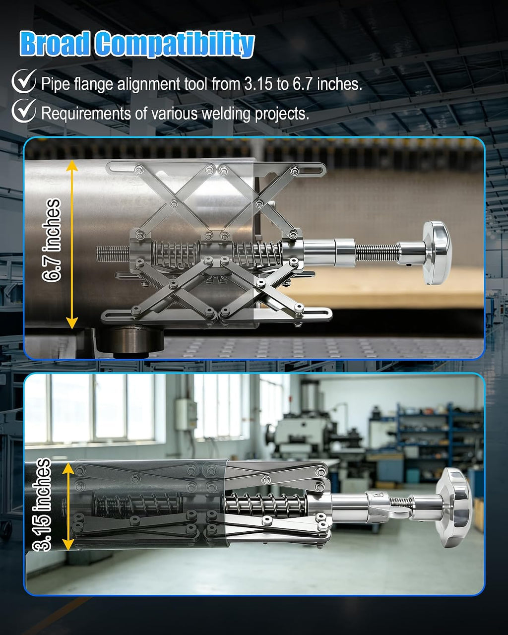 Pipe Flange Aligner, Adjustable and Telescopic Pipe Flange Alignment Tool