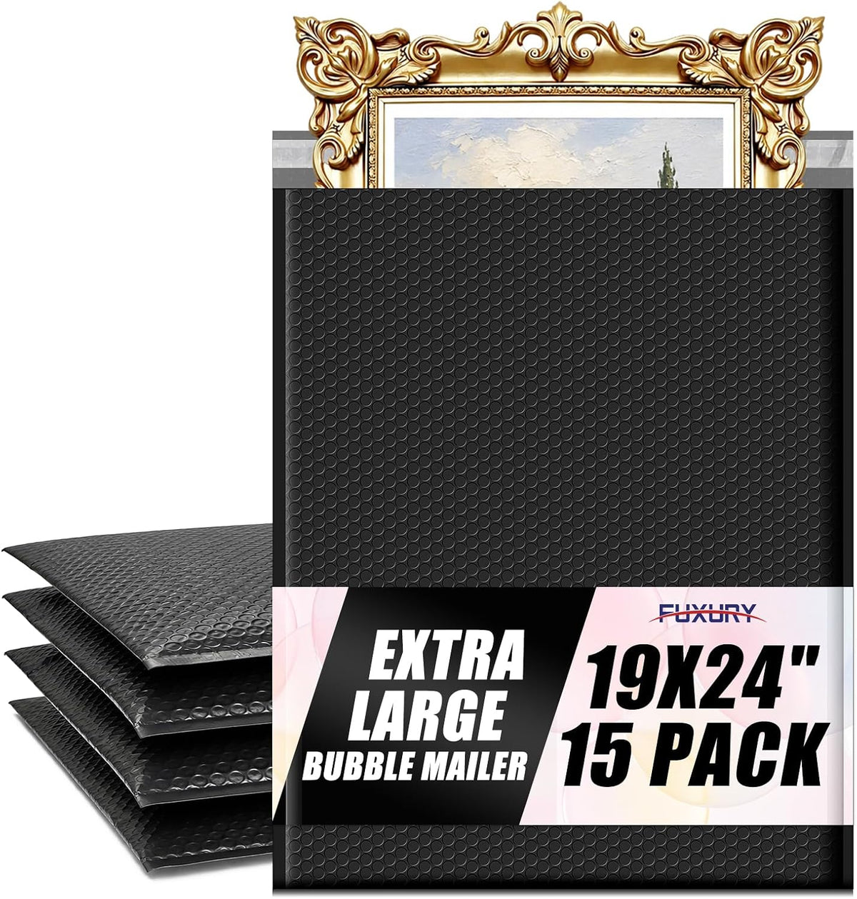 Bubble Mailers 19x24" 15 Pack Black Large Padded Envelopes