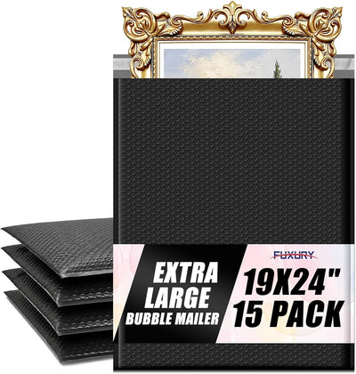 Bubble Mailers 19x24" 15 Pack Black Large Padded Envelopes