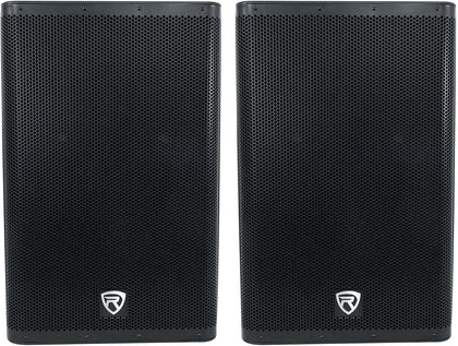 DX15 15" Active Powered Speaker with 2-Channel Mixer, 2-Pack | 2000W Peak/500W RMS, 1000W Program, XLR/1/4" Mic and