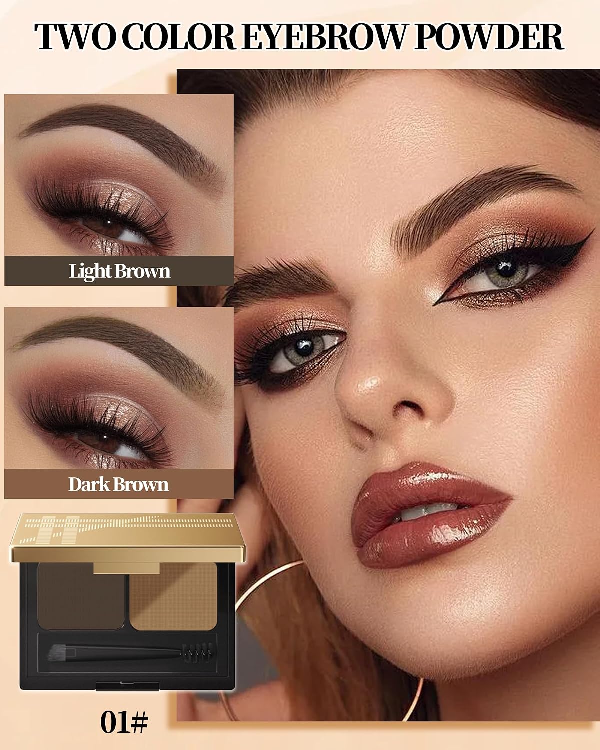 Eyebrow Powder Makeup, Light Dark Brown Eye Brow Tinting Filler for Women
