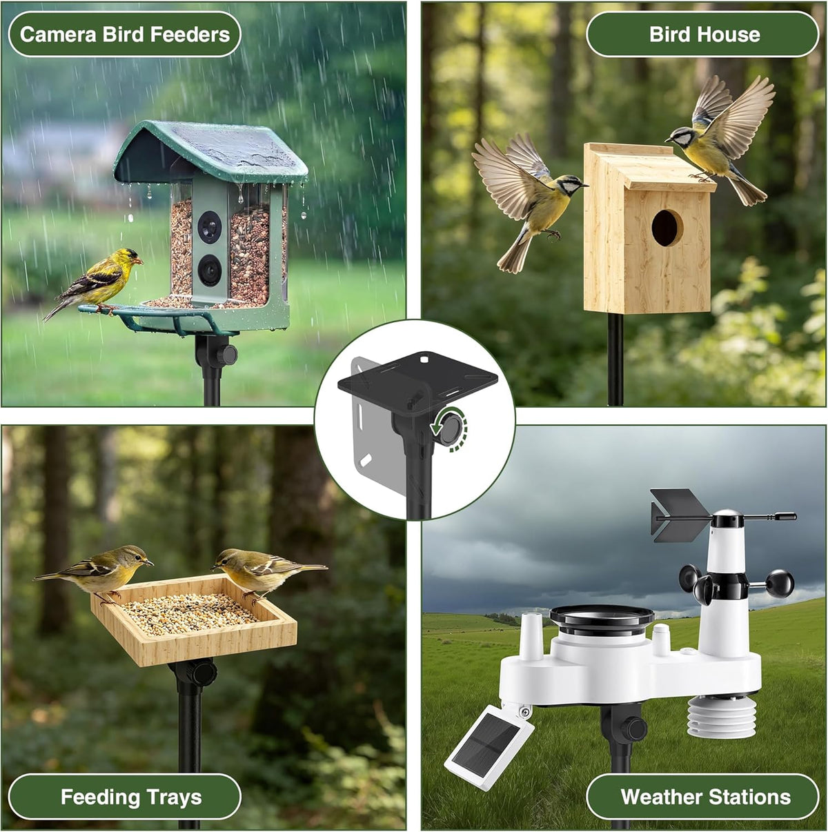 Bird Feeder Pole Squirrel Proof – Heavy Duty 107" Outdoor Stand