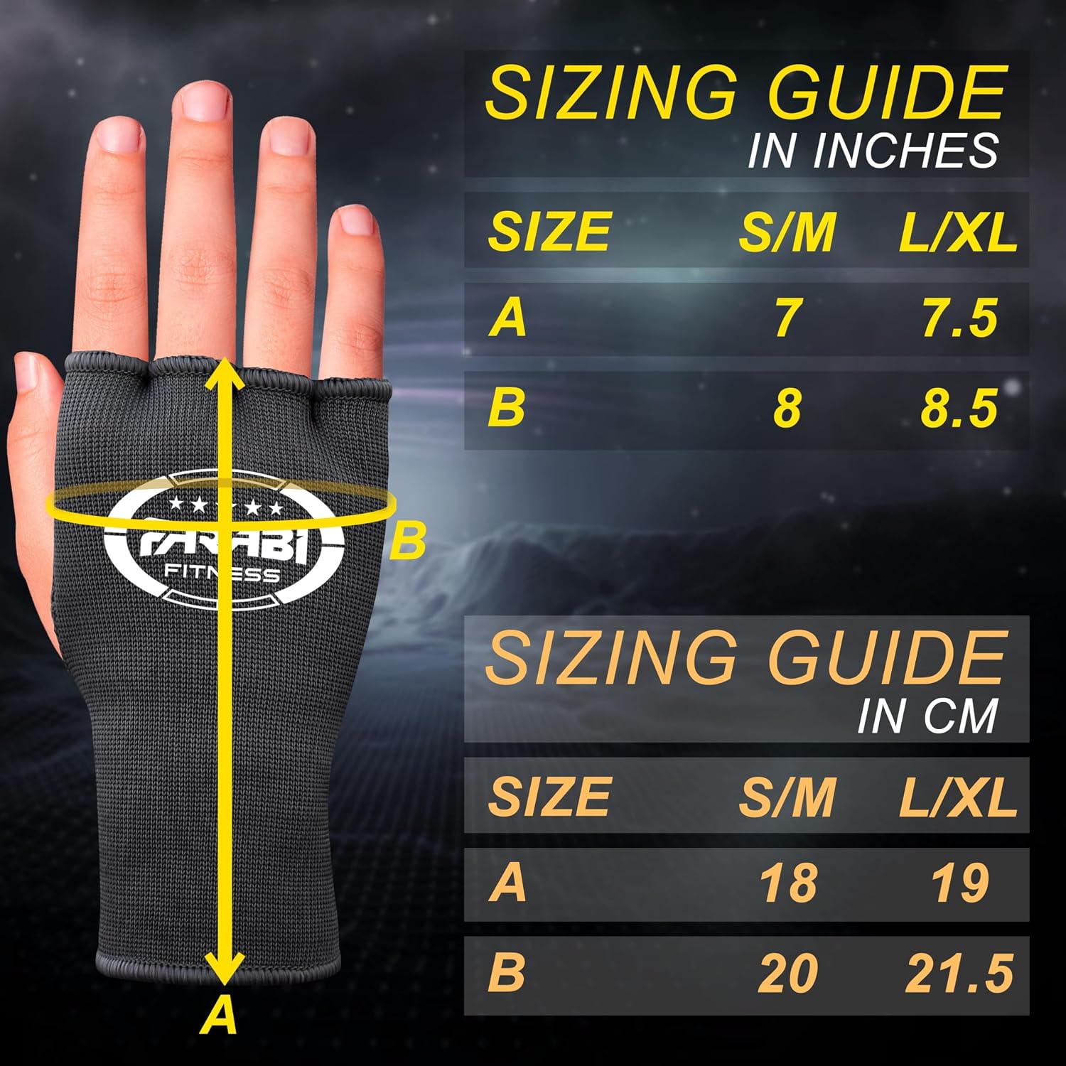 Boxing Hand Wraps Half Finger Elasticated Inner Gloves for Punching Boxing Bandages for MMA, Muay Thai, Training