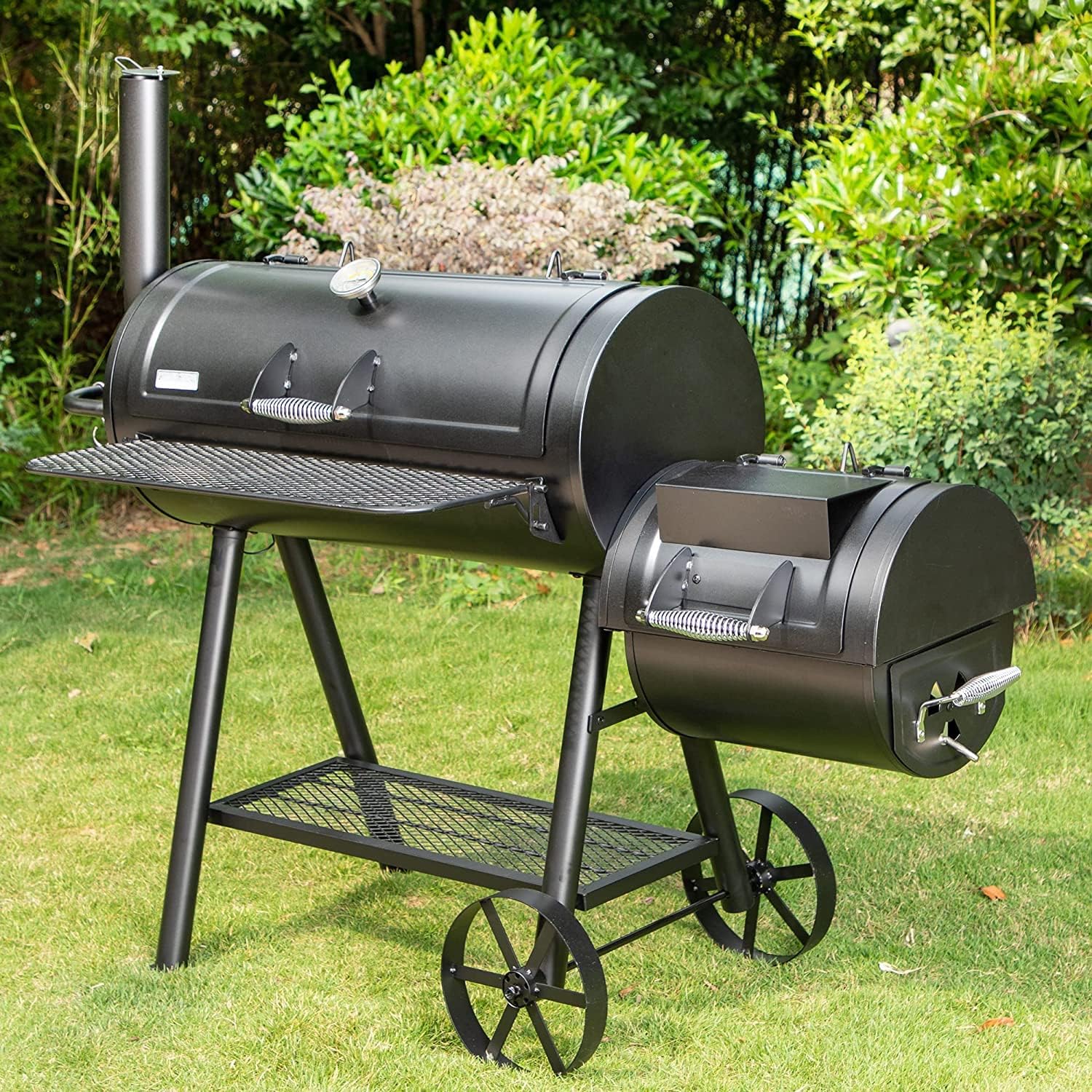 Barrel Charcoal Grill w/Offset Smoker, 941 SQ.IN. Cooking Area