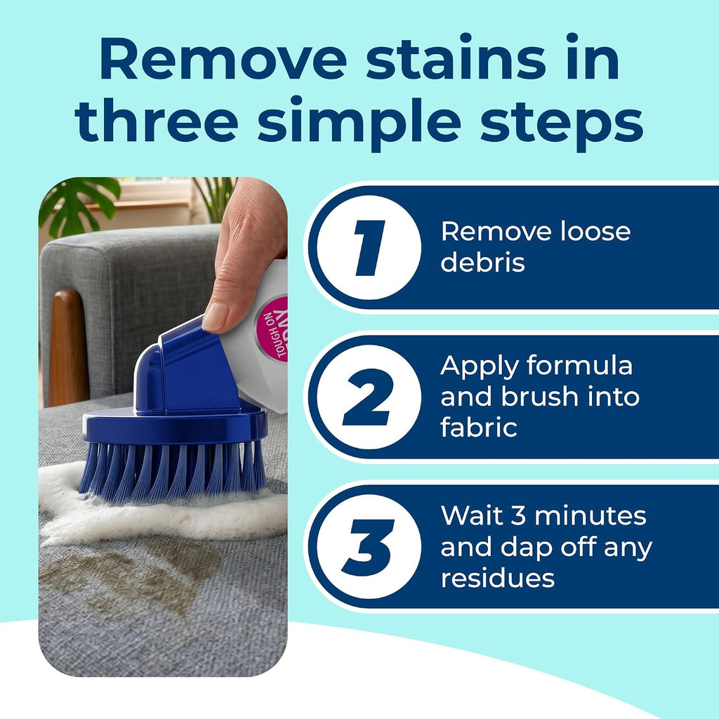 Oxy Powered Upholstery Cleaner with Brush & Sponge (13.5 Fl Oz), Stain Remover for Couches, Car Seats & Mattresses.