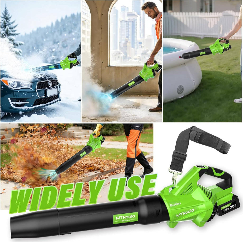 Leaf Blower Cordless, New Upgraded 1200W Brushless Motor Leaf Blower, 700CFM 200MPH with 3 Speed Modes, 160Mins Max