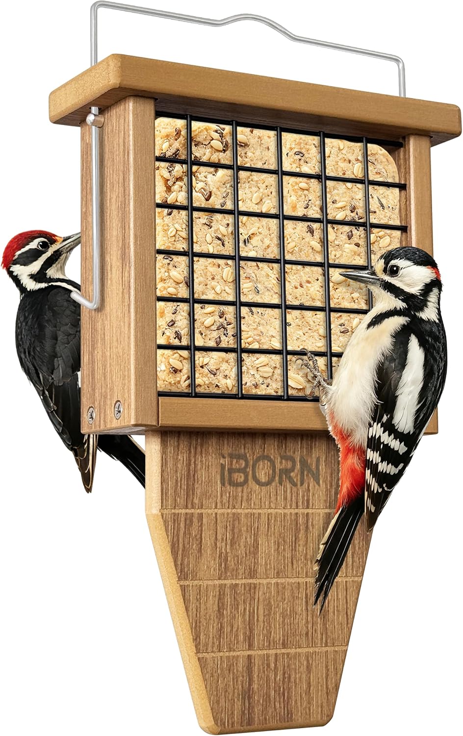 Suet Bird Feeder with Tail Prop,WPC Recycled Plastic & Weatherproof,Raw,1PK