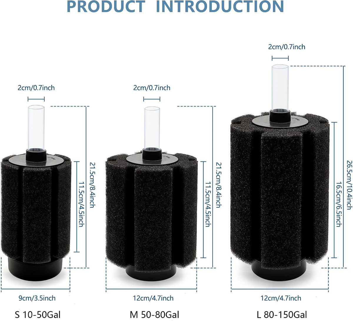125-150 Gal Extra Large Aquarium Sponge Filter with Air Stone
