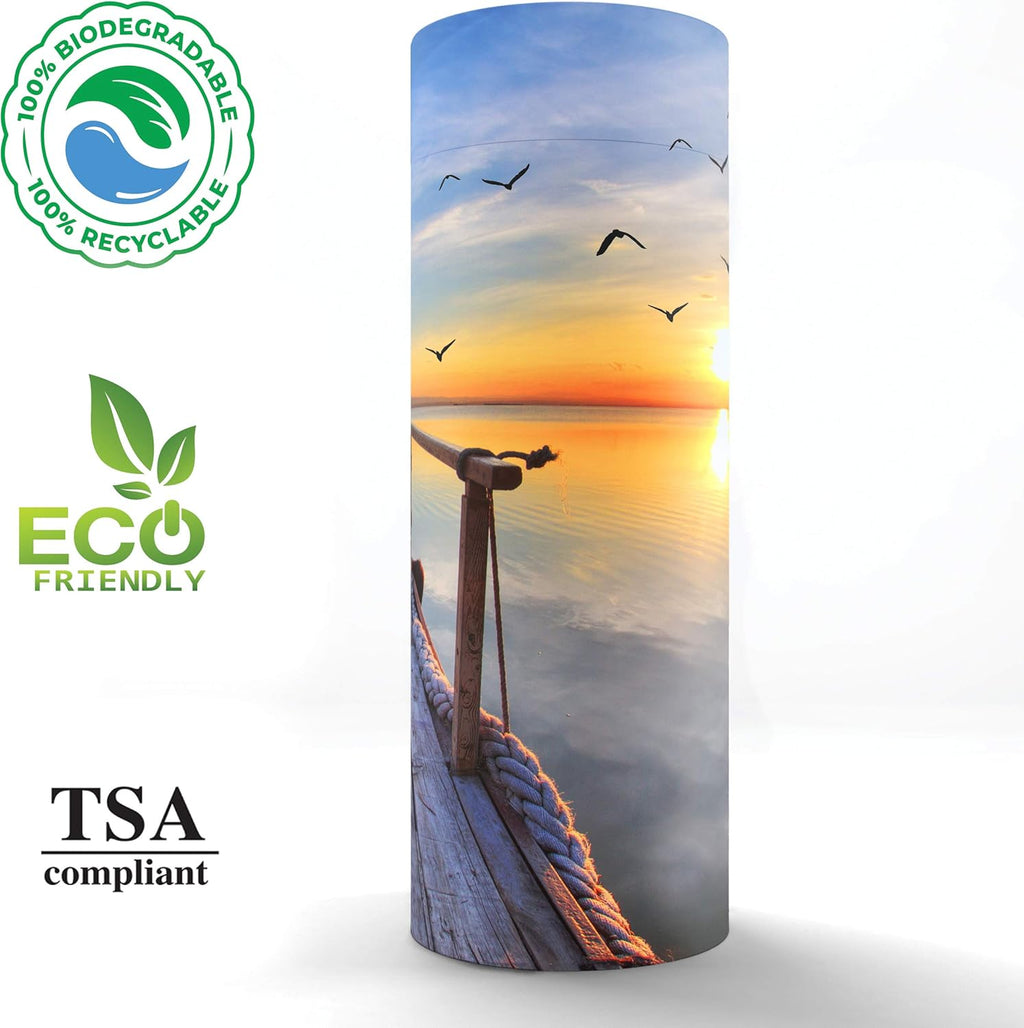Dock of The Bay Biodegradable Urns for Adult Ashes - Eco Friendly, Scattering Tube