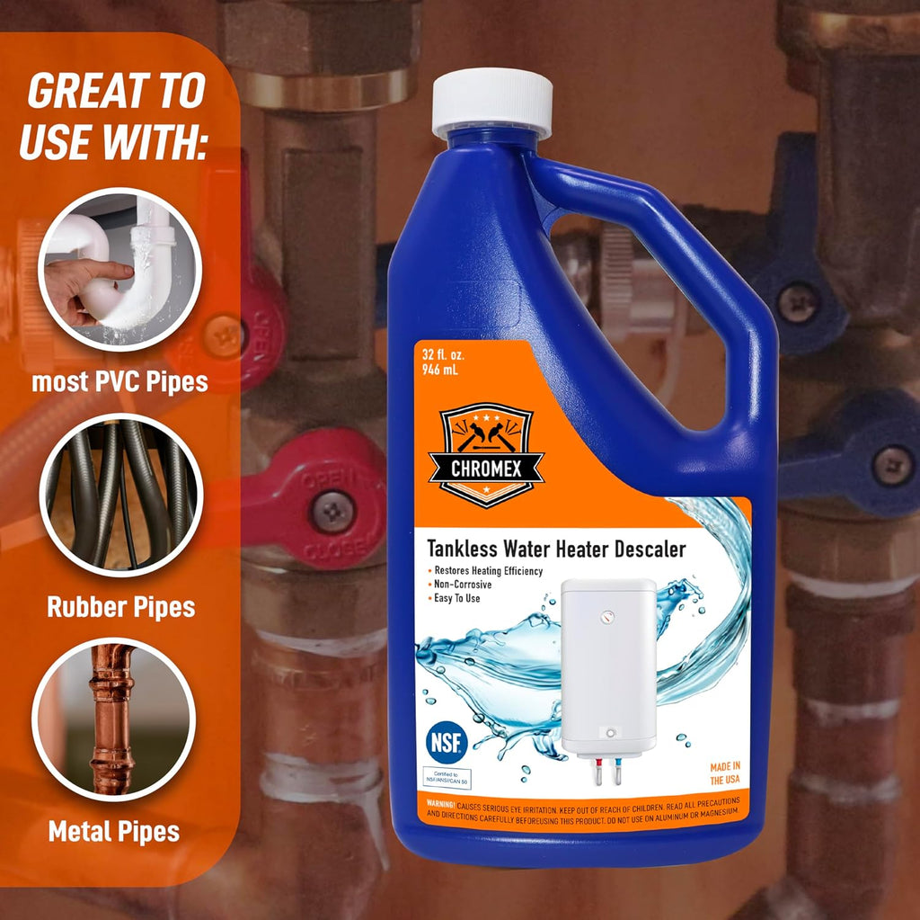 NSF Certified Tankless Water Heater Descaling Solution | Highly Effective Descaler Restores Heating Efficiency