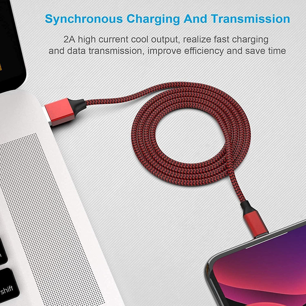 [Apple MFi Certified] 6Pack 3/3/6/6/6/10 FT iPhone Charger Nylon Braided Fast Charging Lightning Cable Compatible