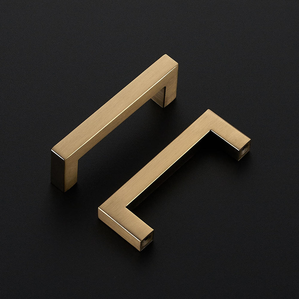 Champagne Bronze Square Pulls Cabinet Handles,3-1/2 Inch,5 Pack