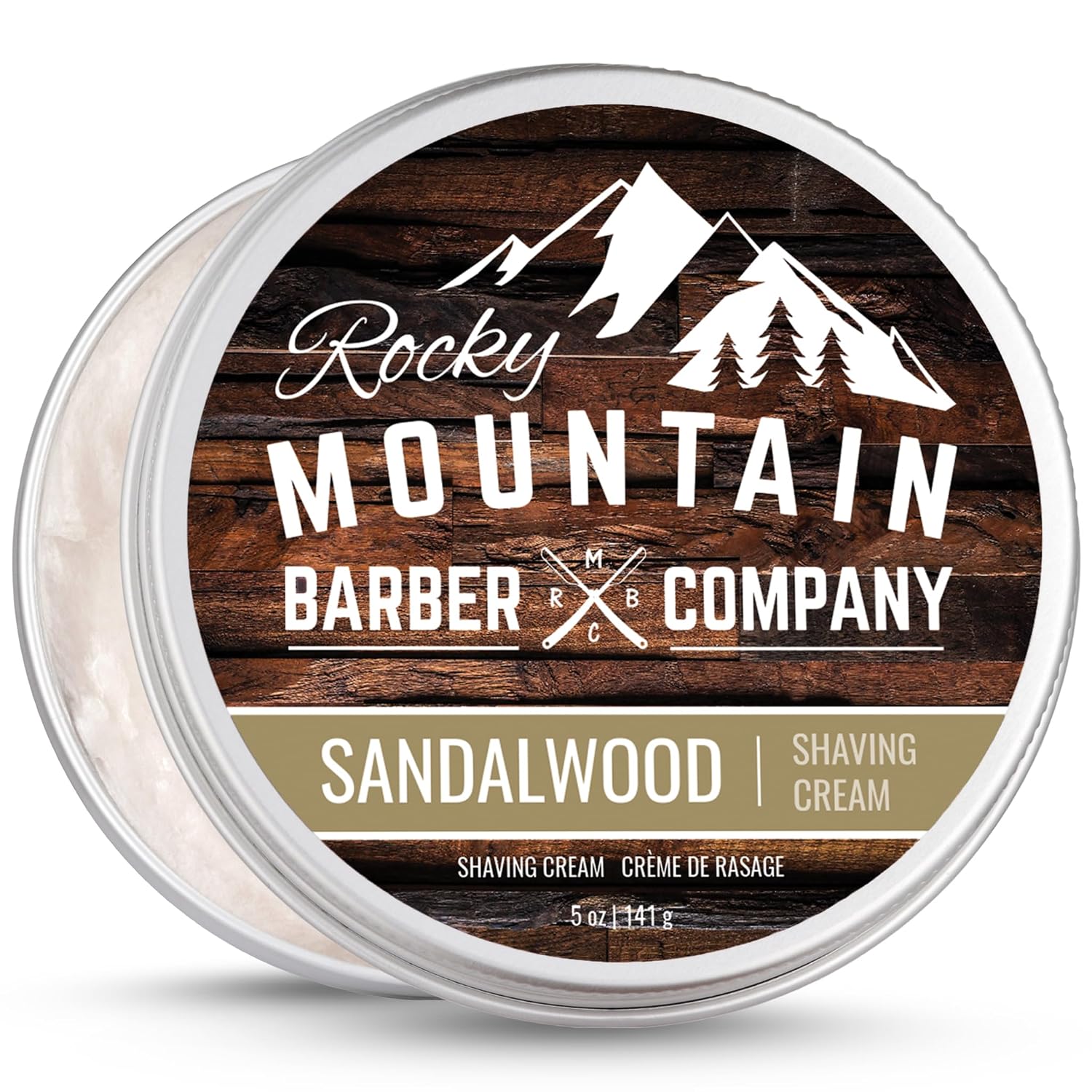 Sandalwood Shaving Cream for Men, 5oz | Sandalwood Scent, Extra Thick Lather