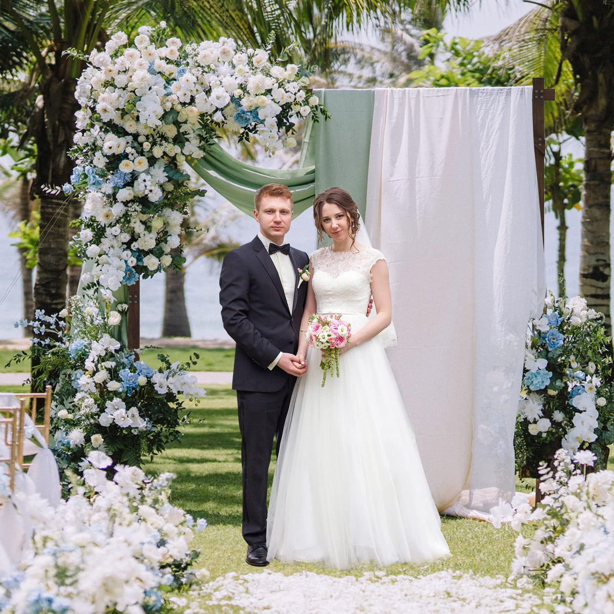 Wooden Wedding Arch 7.2FT Square Wood Arches Arbor Backdrop Stand
