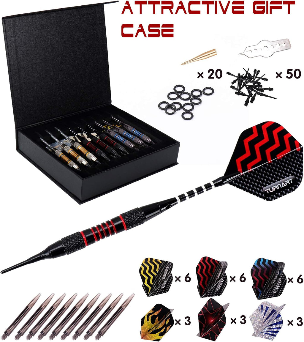 Darts Plastic Tip 9 Pcs 18 Grams Professional Soft Tip | Darts Set for Electronic Dartboard with 50 Extra Tips 9