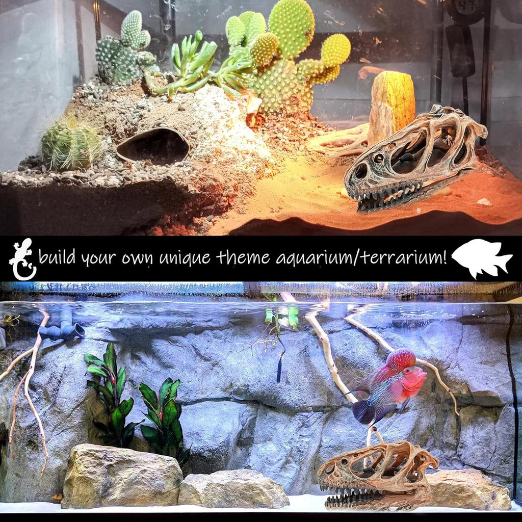 Fish Hideout Aquarium Décor Decorations Dinosaur Skull Fish Tank Decor Cave Dinosaur Skull Betta Animal Halloween