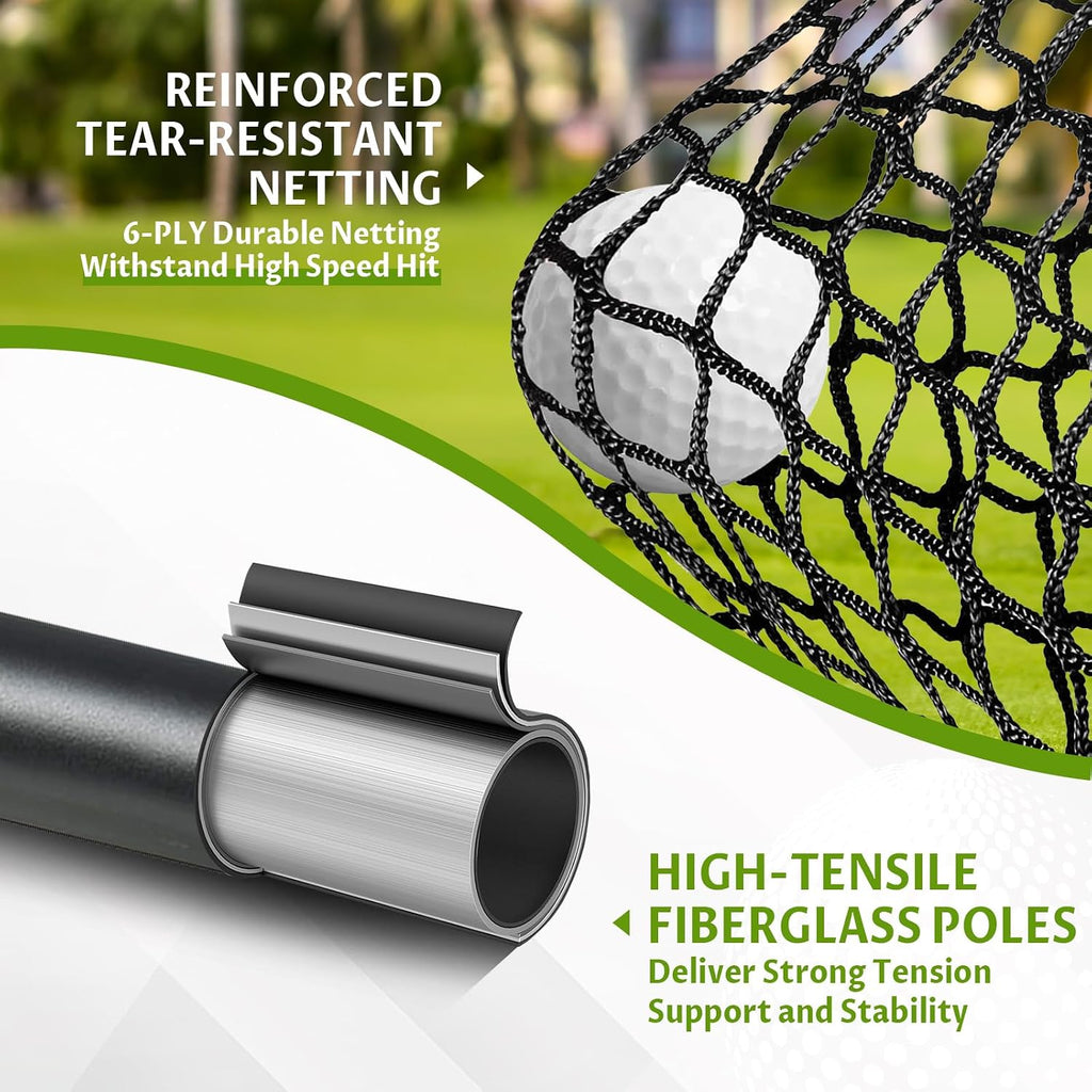 Golf Net, 11x8ft Spacious Golf Practice Hitting Net Indoor & Outdoor