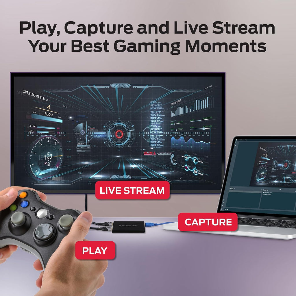 Video Capture Card for Streaming, 4K HDMI Capture Card with 1080P 60FPS Recording, USB 3.0 Game Capture Device, Mic &