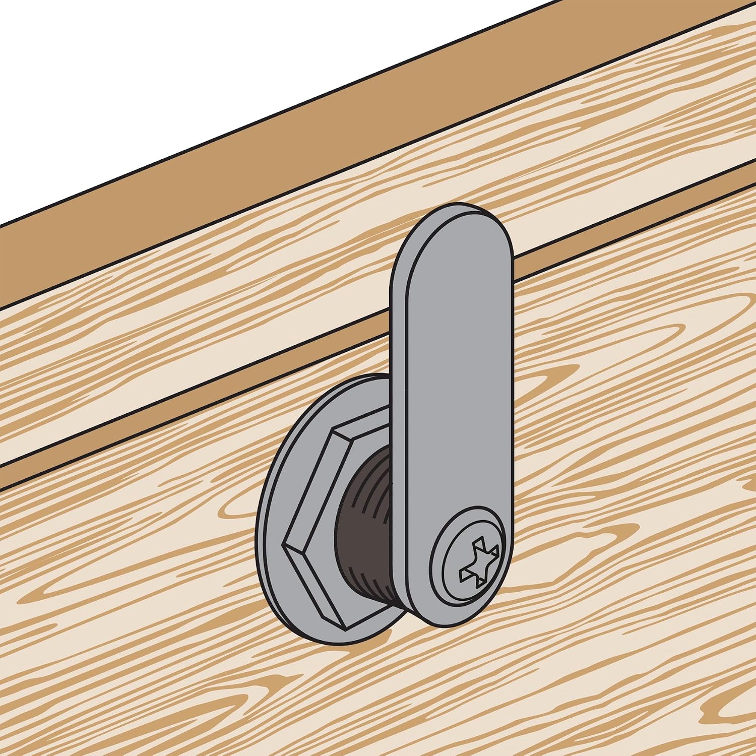 U 11089 Drawer and Cabinet Lock – Secure Important Files and Drawers, 1-3/8 in., Diecast Housing with Classic Bronze