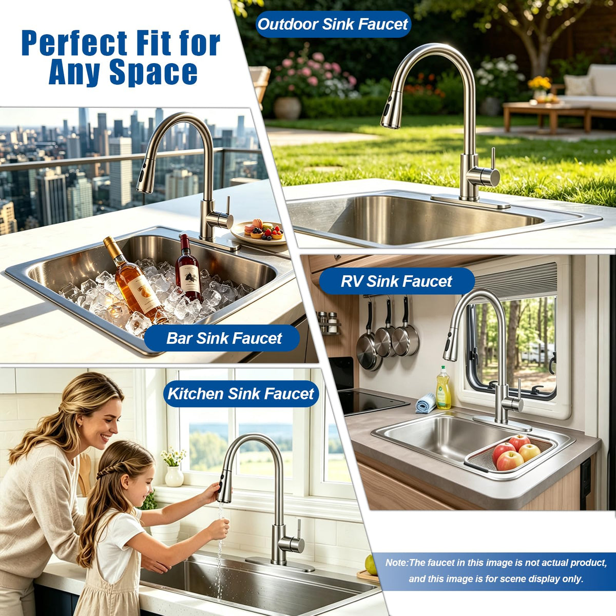 Kitchen Faucet with Pull Down Sprayer, Kitchen Sink Faucet