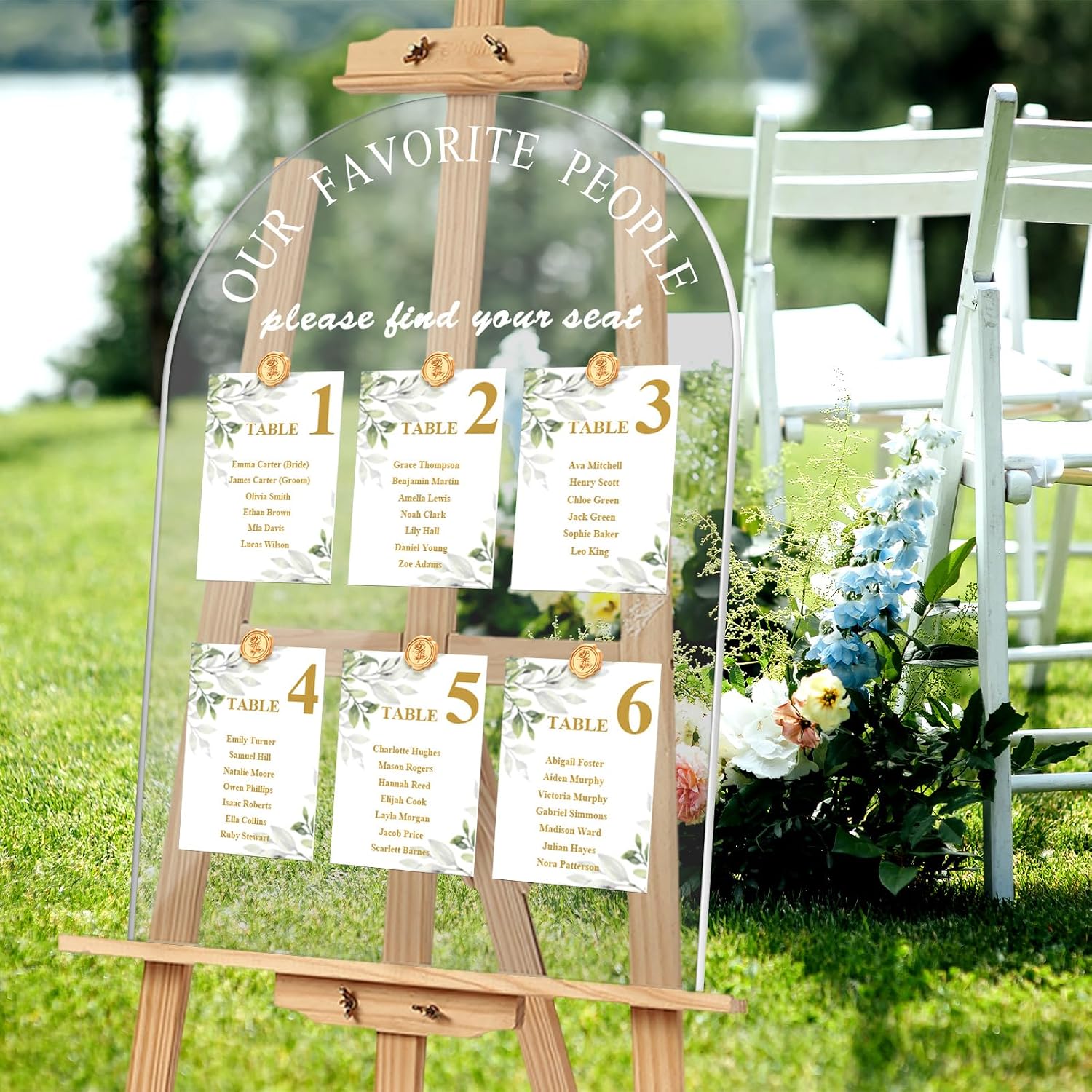 Wedding Seating Chart Board Display 24x18 Clear Welcome Sign