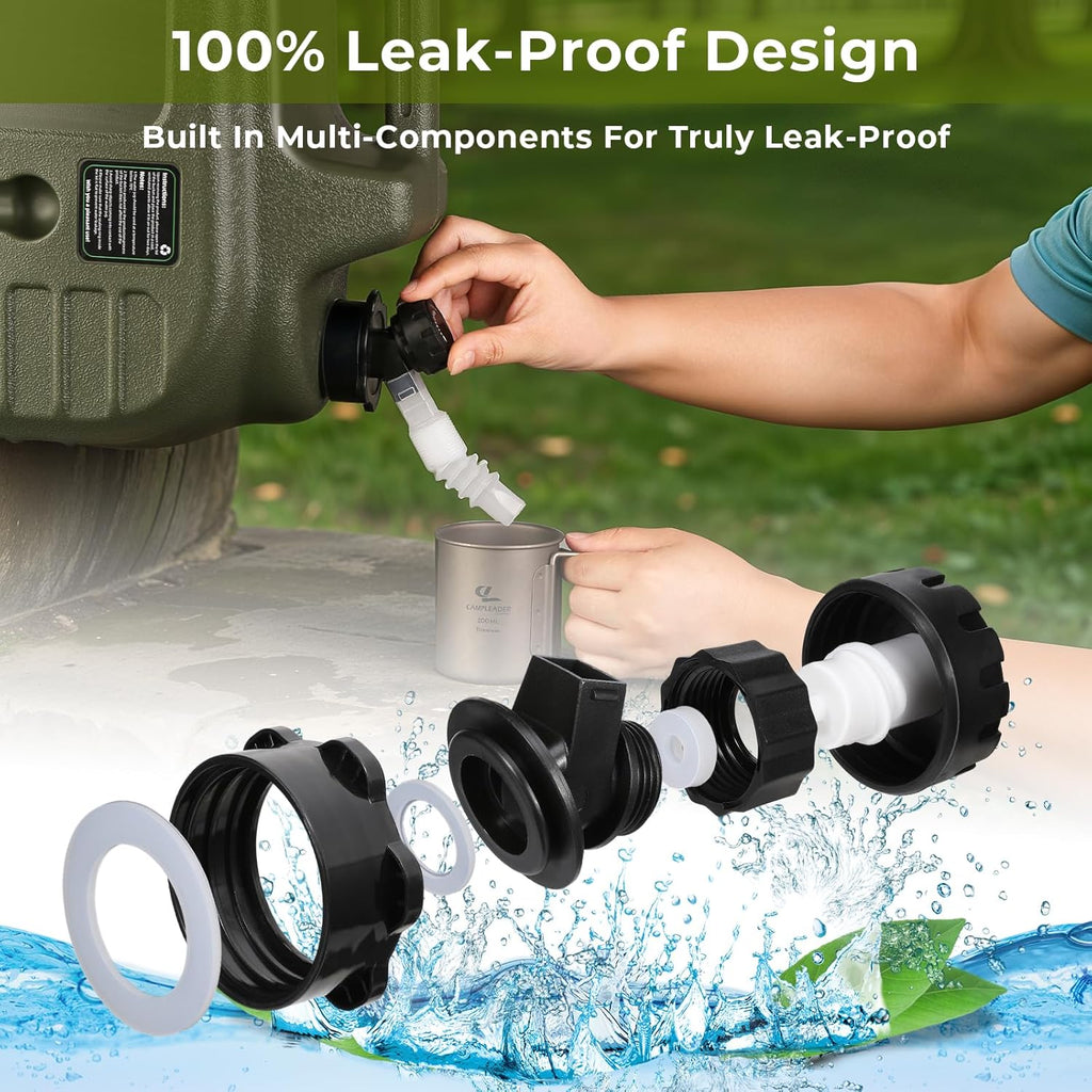 5 Gallon Camping Water Jug, Water Container BPA Free, Water Storage with Tool Bag & Spigot, Portable Water Tank