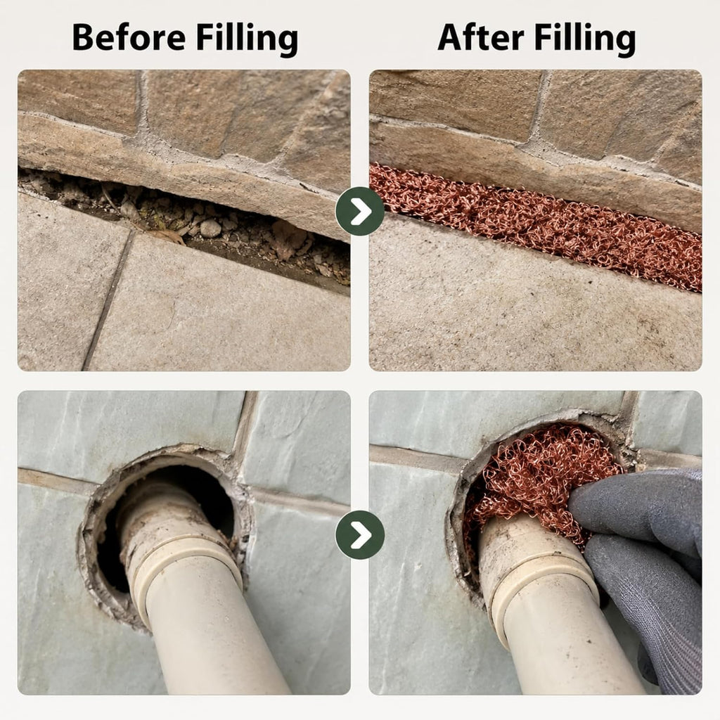 Copper Mesh Roll, 100% Pure Copper Wire Mesh Gap Filler, 3.8" x 40" Bendable Hole Filler for Gardens, House Cracks