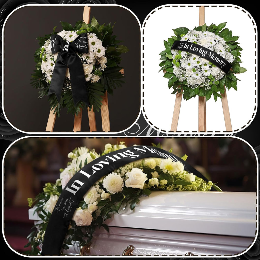Funeral Sash Memorial Wreath Sash Funeral Ribbon Celebration of Life Ribbon for Casket or Wreath Flowers Memorial