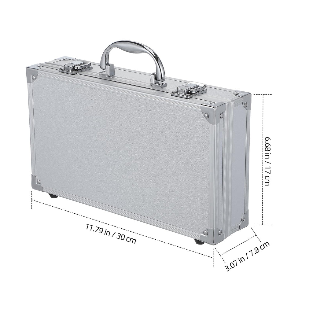 Aluminum Briefcase Hard Case with DIY Customizable Foam Insert for Test Instruments Cameras Tools Parts and