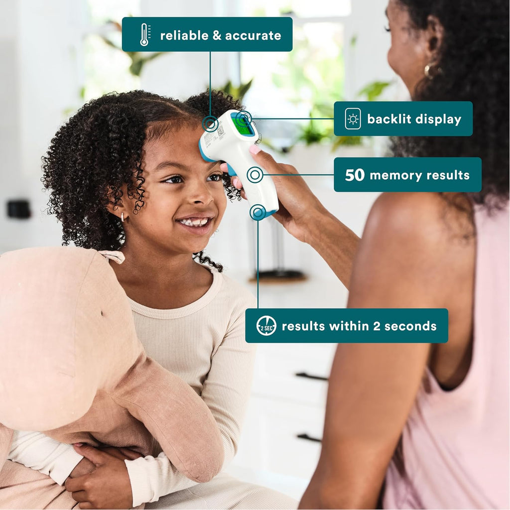Non-Contact Infrared Forehead Thermometer, Clinically Proven Fast Accurate Results, High-Fever Alert with 4-in-1
