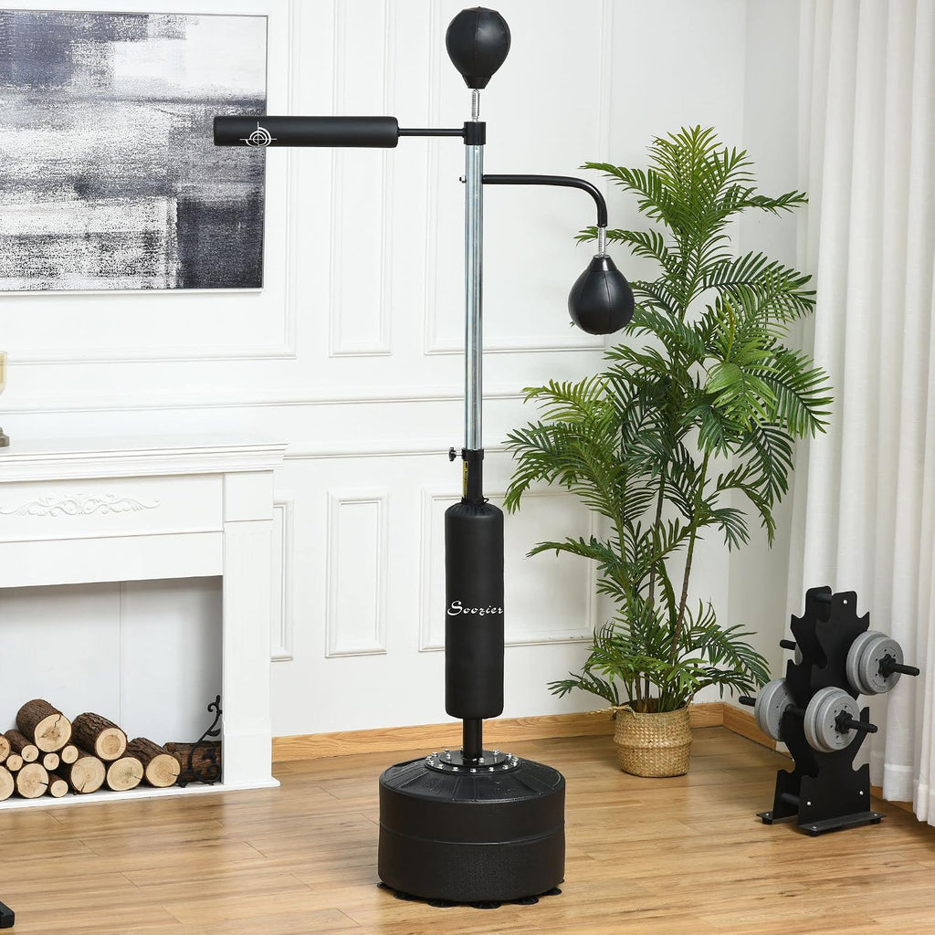 4-in-1 Punching Bag for Adults, Freestanding Boxing Bag with 2 Speed Bag, Boxing Training Equipment with 360° Relax