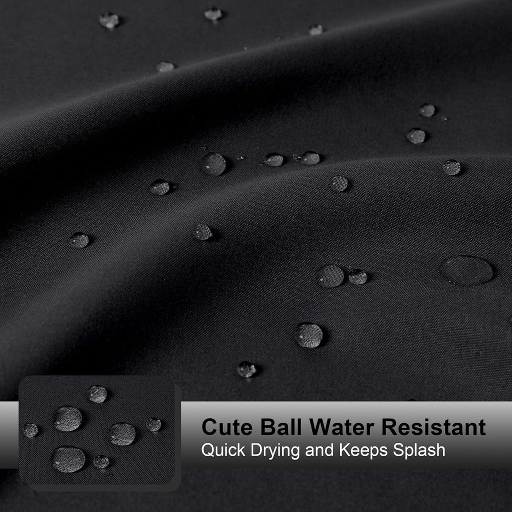 Zora Solid Black Shower Curtain for Bathroom, Fabric Shower Curtain- Soft Cloth & Hotel Spa Quality, Water Repellent