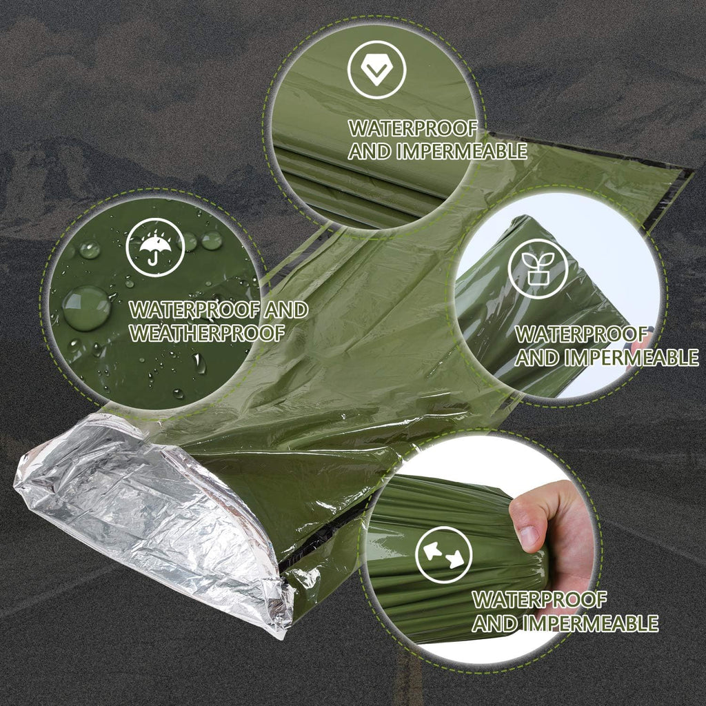 Emergency Sleeping Bag Survival Bivy Sack Use as Emergency Blanket Lightweight Survival Gear for Outdoor Hiking