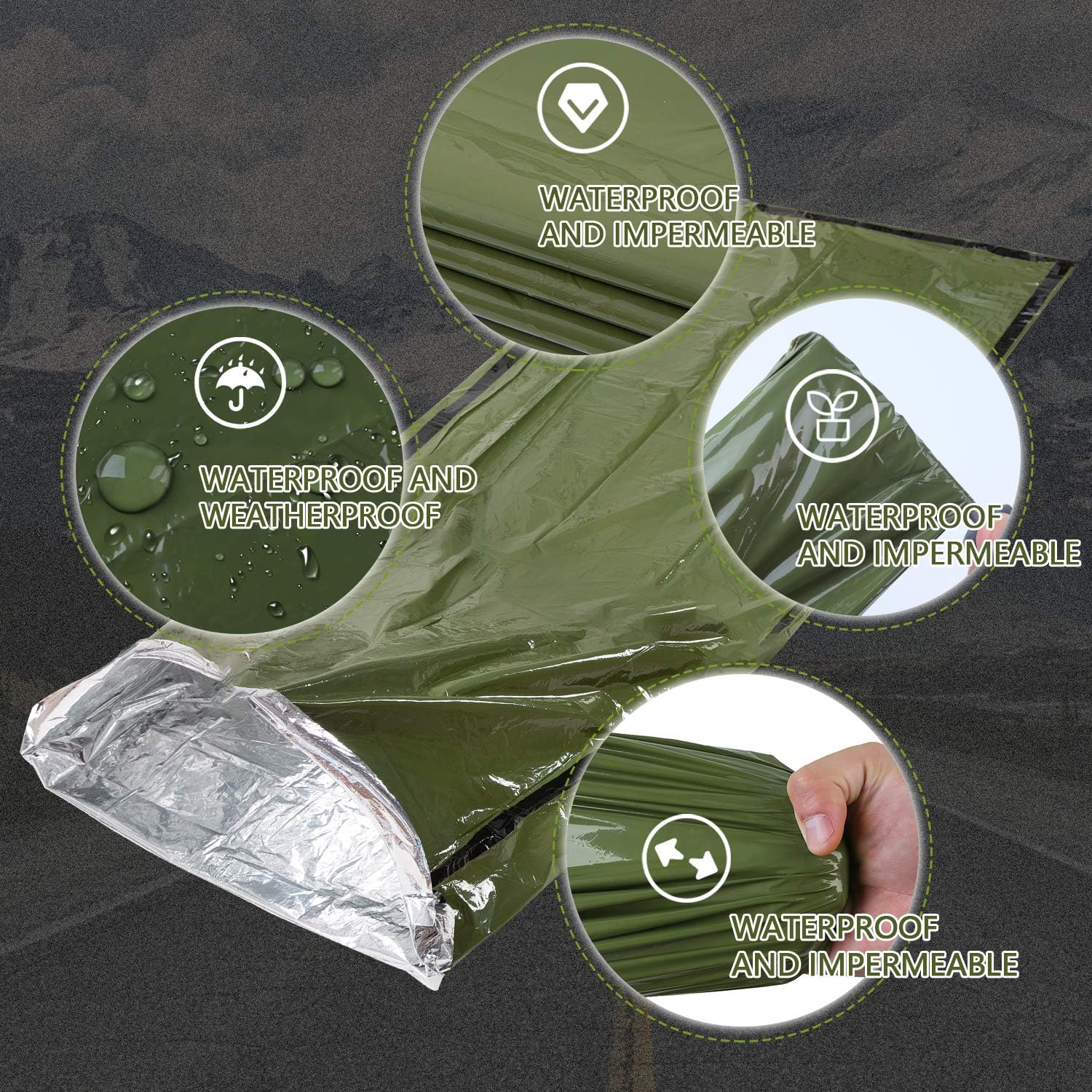 Emergency Sleeping Bag Survival Bivy Sack Use as Emergency Blanket Lightweight Survival Gear for Outdoor Hiking