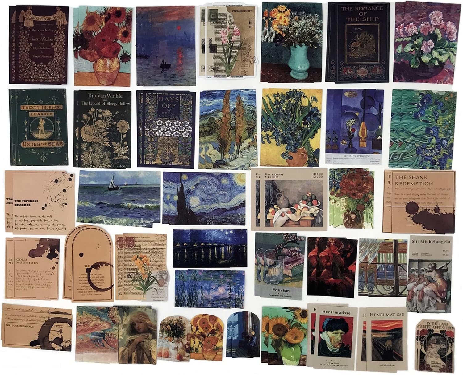 200PCS Vintage Scrapbooking Supplies Kit for Journaling, Junk Journal Planners Aesthetic Cottagecore Room Decor Wall
