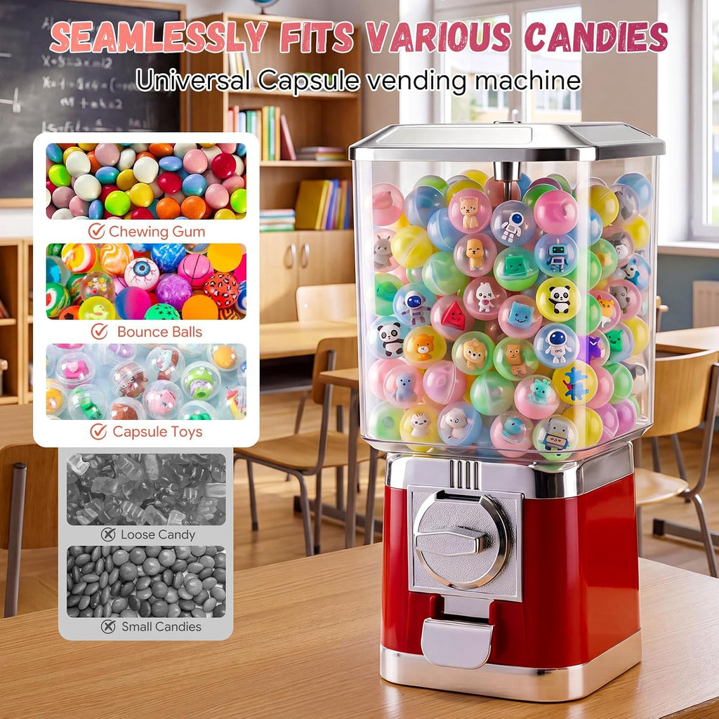31 Pcs Classroom Gumball Prize Machine with Empty Balls 17 x 7.8 x 7.8 Inches Teacher Student Classroom Token Reward